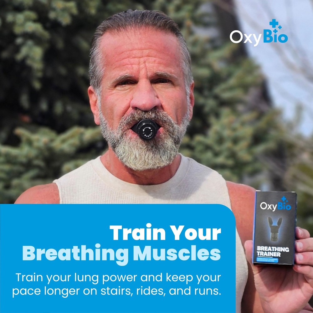 OxyBio Oxy Respiratory Trainer | Breathe Easier with Stronger Lungs | Black