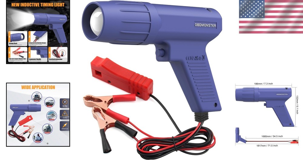 Professional 12V Engine Timing Light - Enhanced Brightness & Durable Design