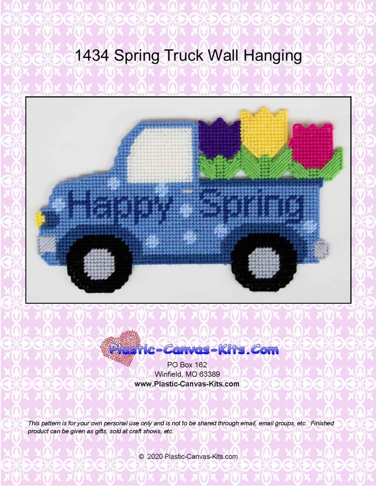Happy Spring Truck Wall Hanging-Plastic Canvas Pattern or Kit