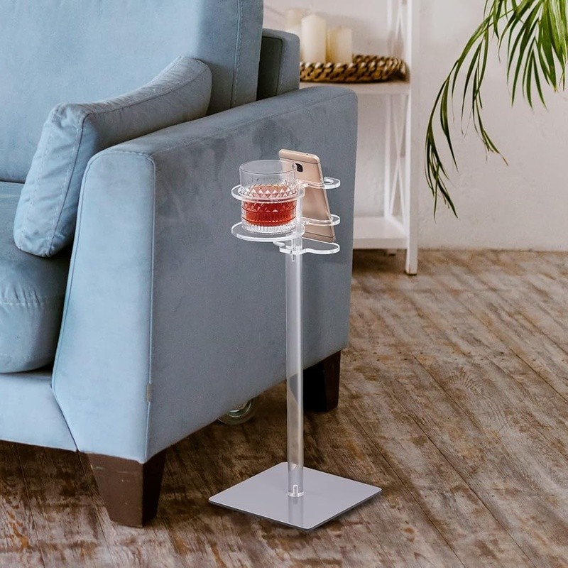Acrylic Drink Table Lightweight Compact Modern Side Table Easy Assembly New