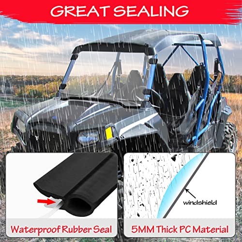Scratch-Resistant UTV Front Full Windshield Compatible with Polaris RZR 800 S