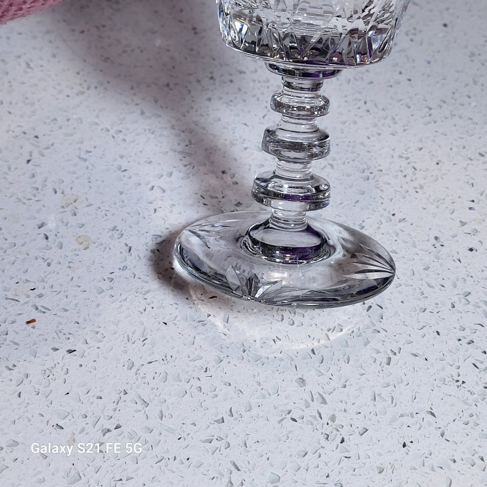 Libbey Rock Sharpe Shannon Stem Crystal Water Goblet Set 4