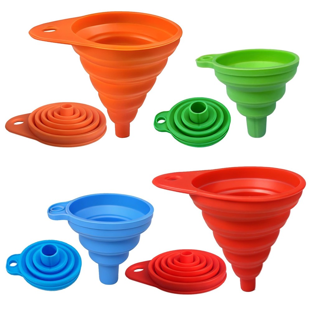4Pack Kitchen Funnel Set, Small and Large, Upgraded Kitchen Gadgets Accessori...