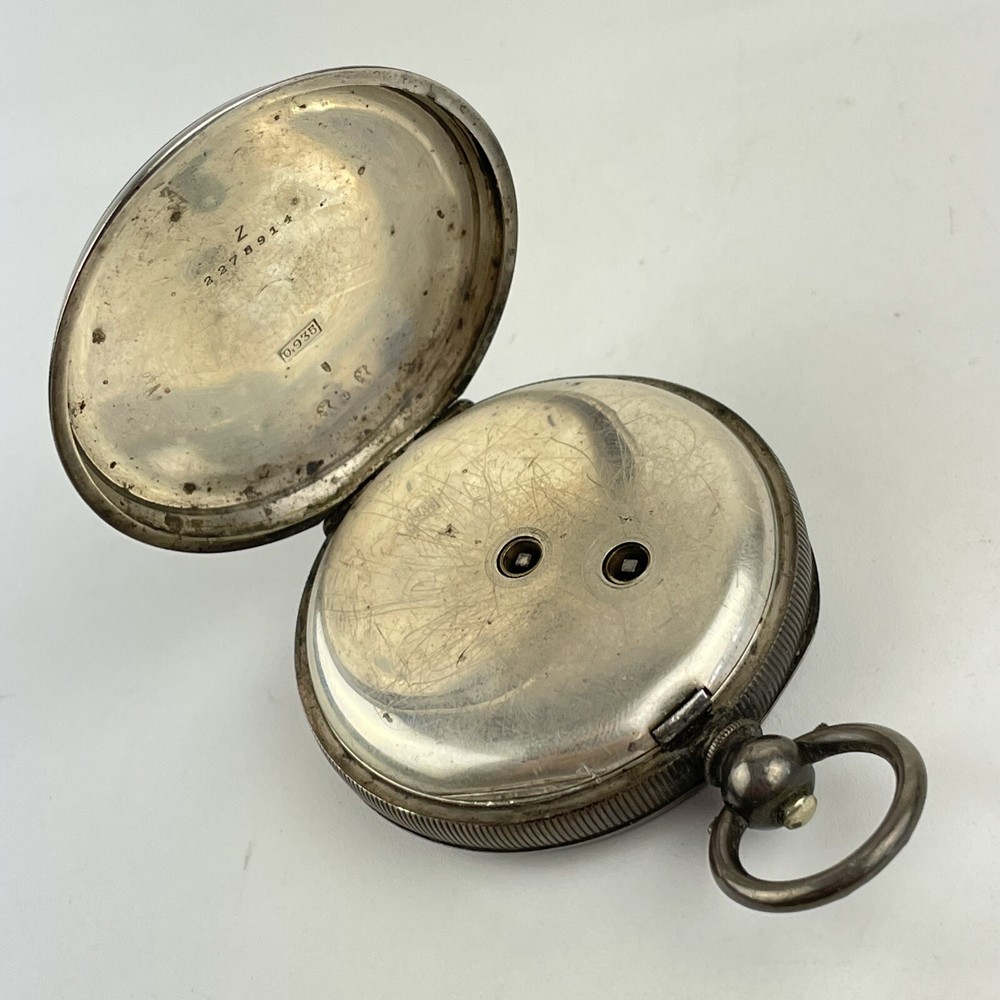 Antique Swiss Solid Silver Cased Pocket Watch 5cm
