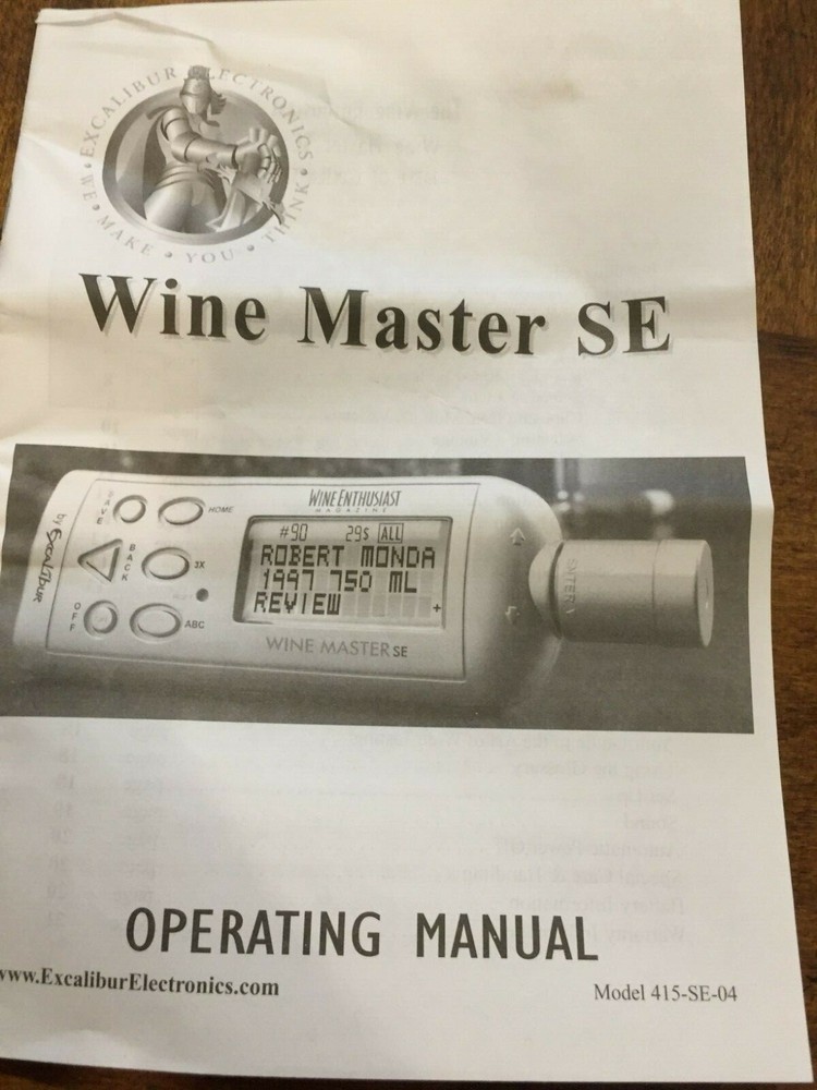 Wine Enthusiast Magazine Excalibur Electronics Wine Master (Special Edition)