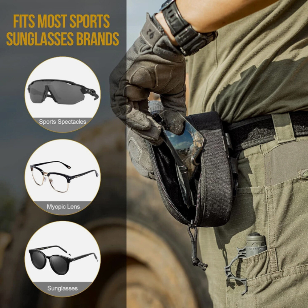 Tactical Molle Glasses Pouch Hard Case Shockproof Sunglasses Case Protective Box