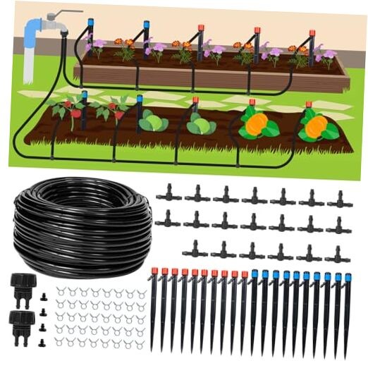 110ft Drip Irrigation System Kit, Garden Watering System DIY Automatic 110FT