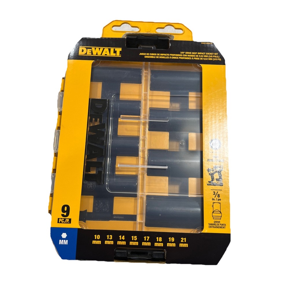 DEWALT 9 Piece Metric 3/8-in Drive Set 6 point Impact Socket Set
