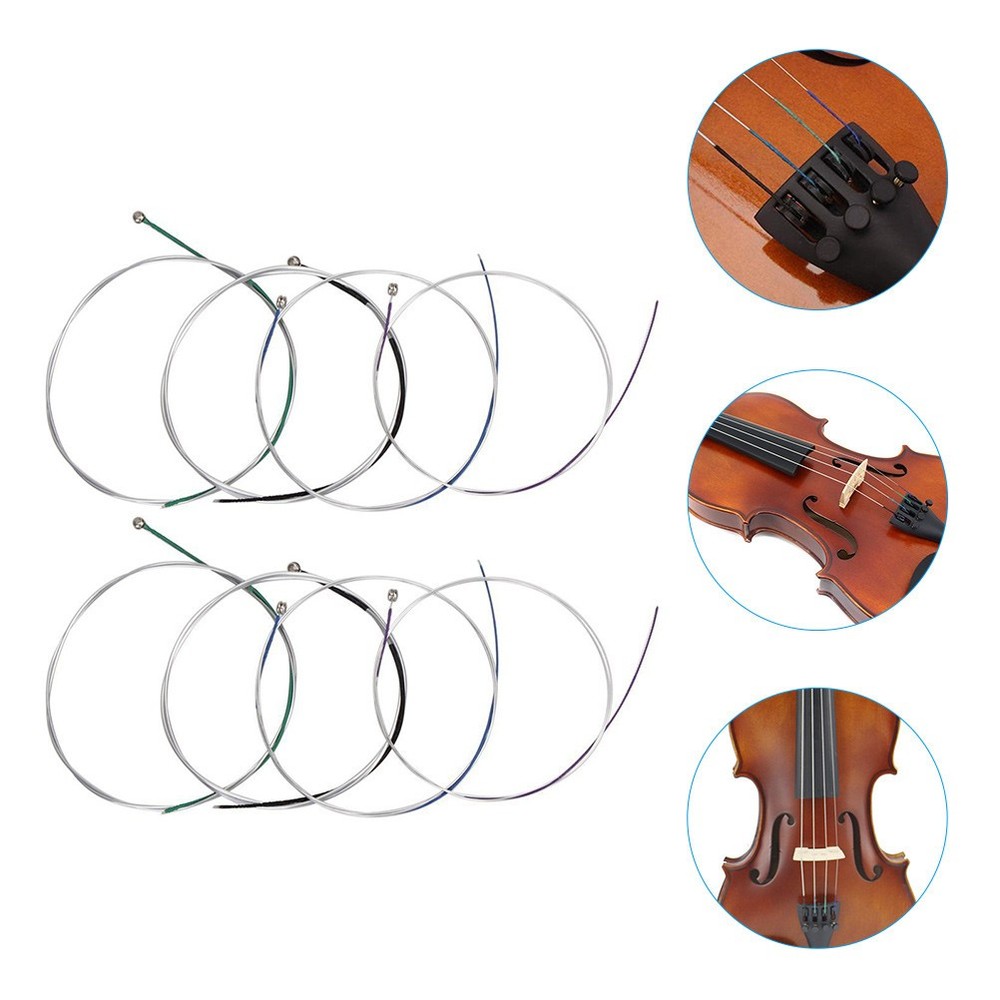 8Pcs Violin Strings Kit 4/4 String Replacements Universal Set