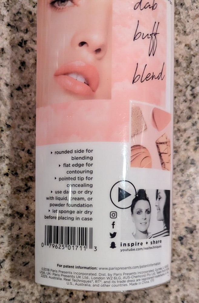 1 Real Techniques MIRACLE COMPLEXION SPONGE + Travel Case #01711 NEW