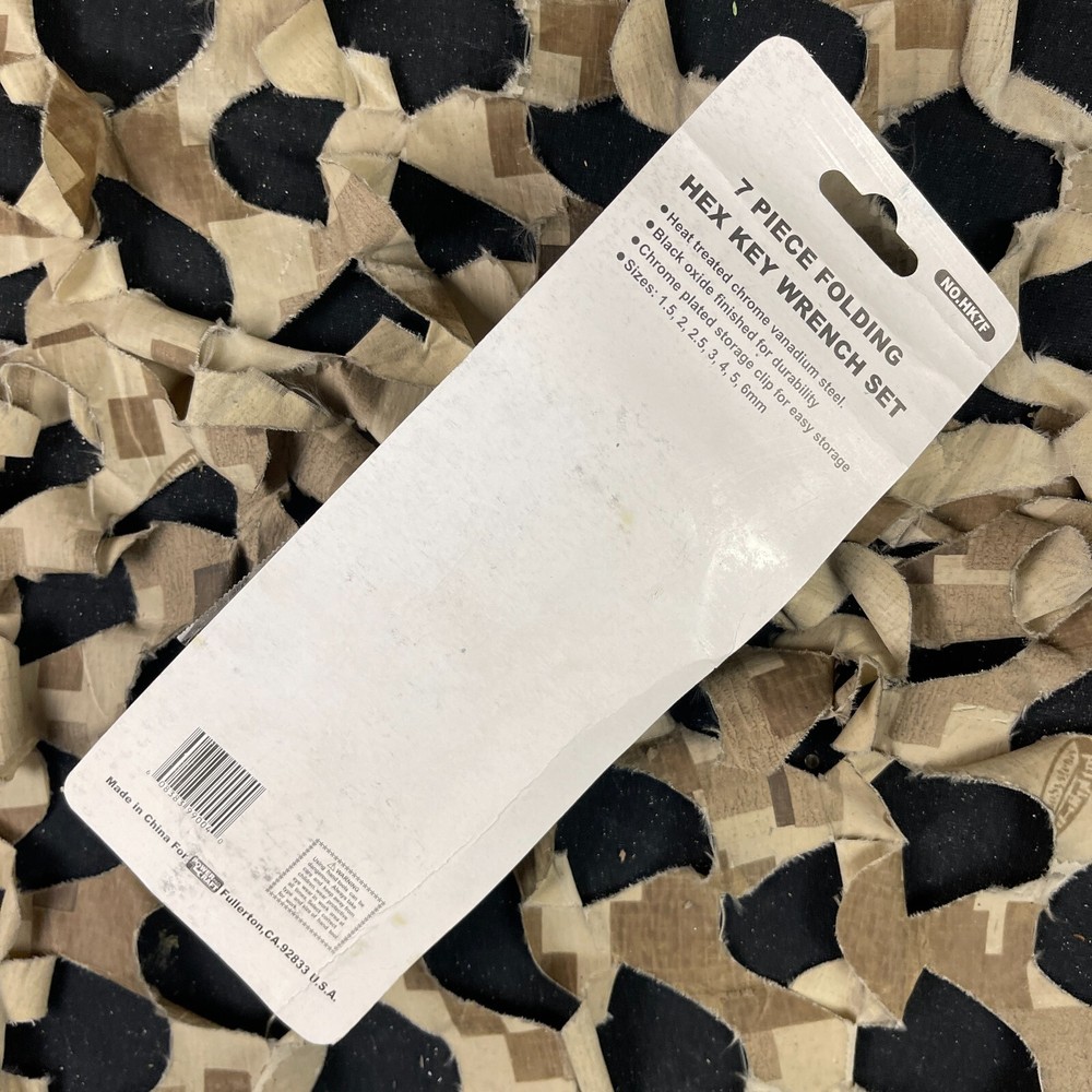 NEW 7-Pc. Folding Hex Key Wrench Set - Metric