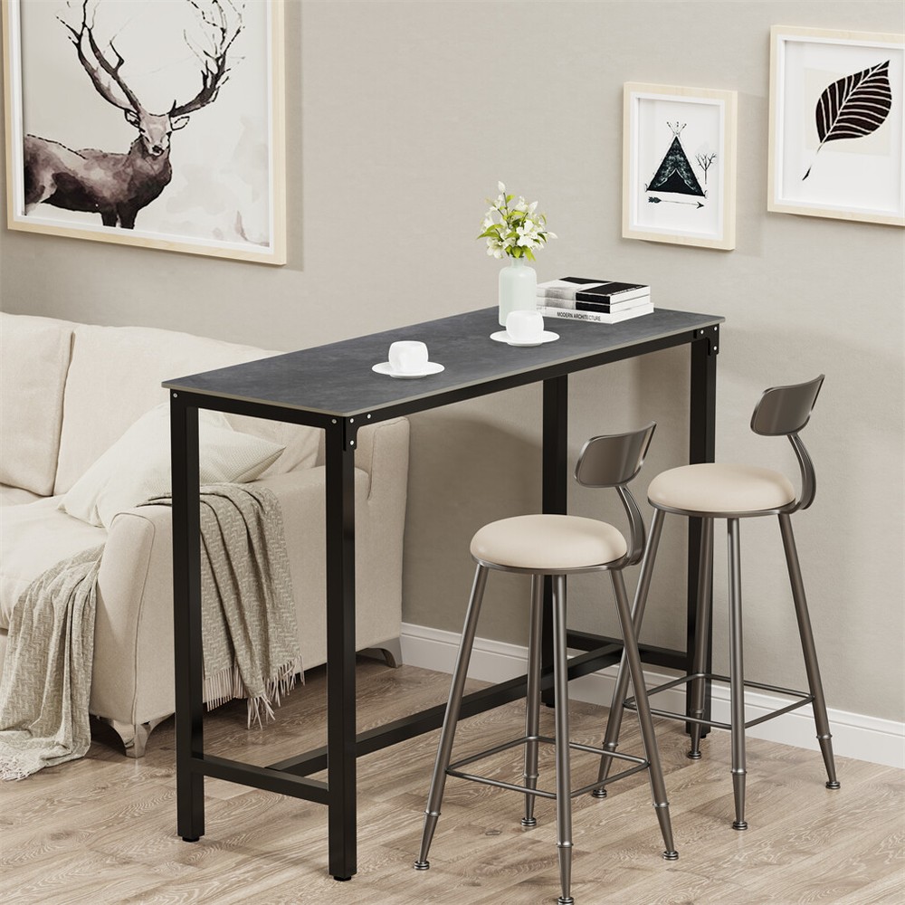 Heavy Duty Marble Bar Table Antirust Dining Console Table for Coffee Workstation