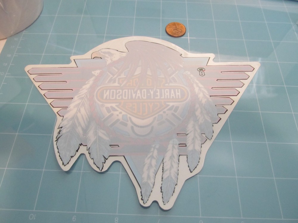 H EAGLE FEATHERS Decal Sticker ORIGINAL OLD STOCK INSIDE 7.75"