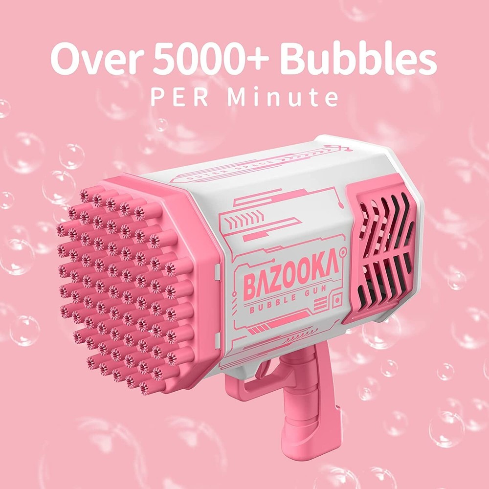 88Hole Magic Rocket Launcher Pink Bubble Gun Bubble Bazooka Bubble Machine Gift