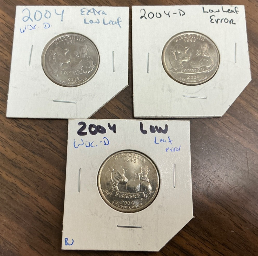 2004-D Washington Quarter - Wisconsin - Low Leaf error - BU.