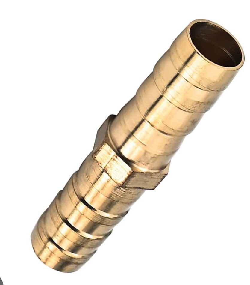 (5 Pack) 1/4" Hose Barb Mendor Union Hex Splicer Brass Fitting-USA