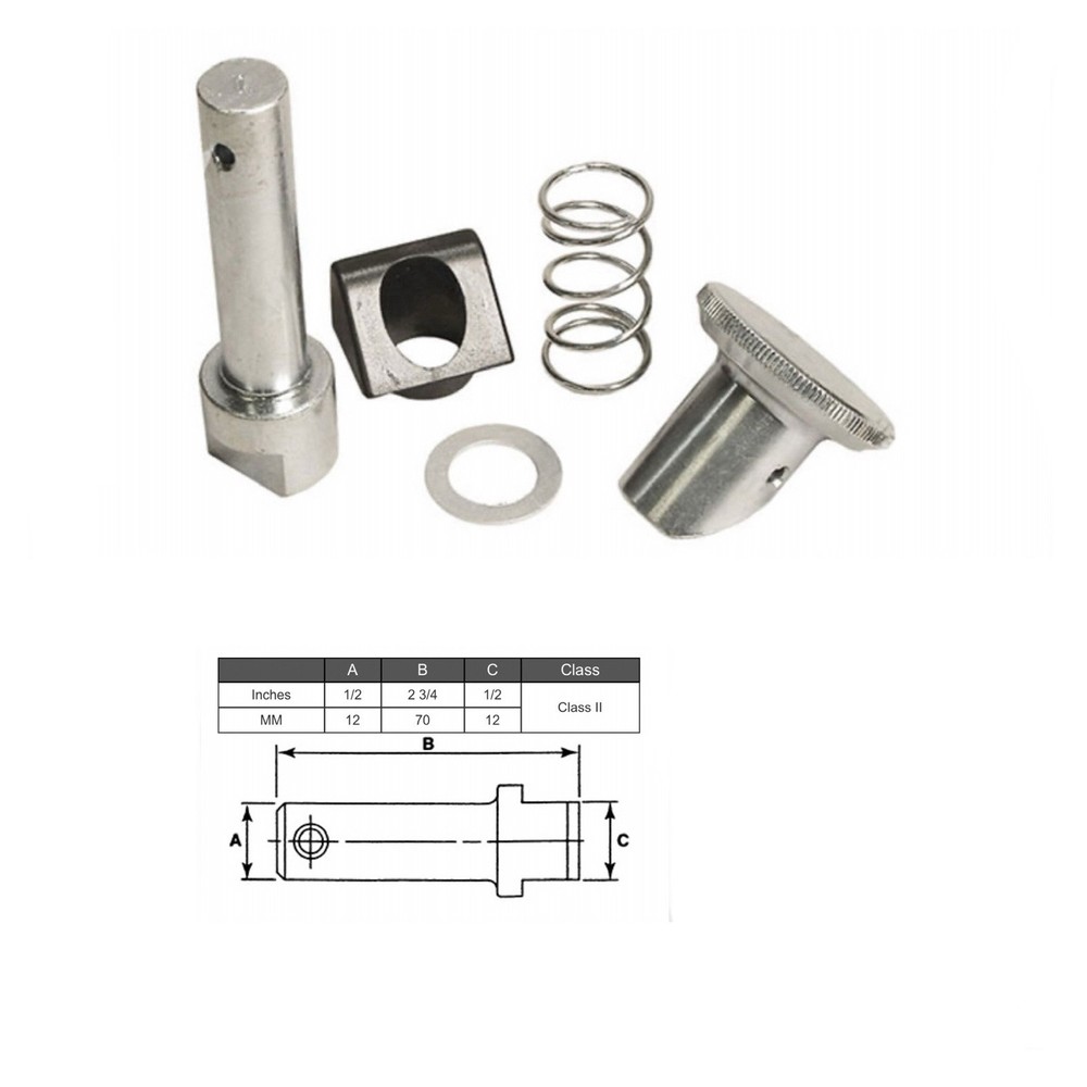 (SET OF 2) Forklift Fork Pin Kit Class 2 | 70MM