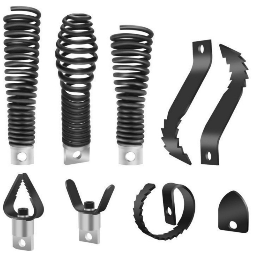8PCS Steel Drain Snake Drill Bits Professional Pipe Cleaner Cutter Attachments