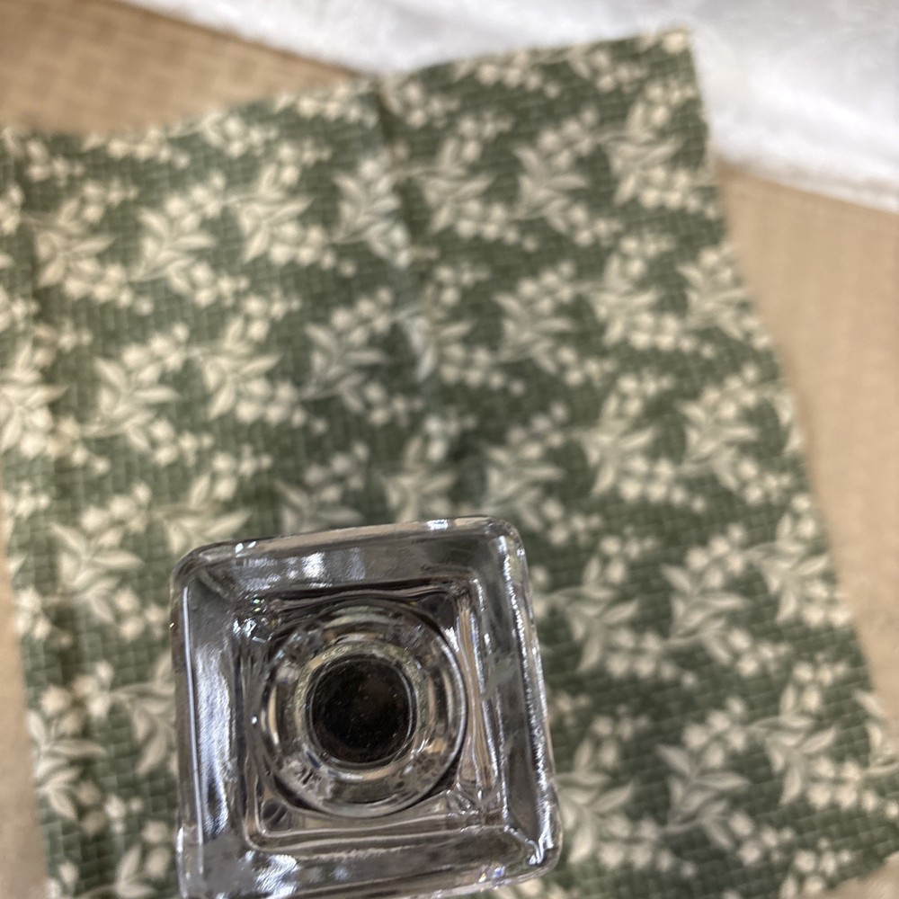 Clear Pressed Glass Candlestick Holder Sunburst Pattern Decorative 8 Inch
