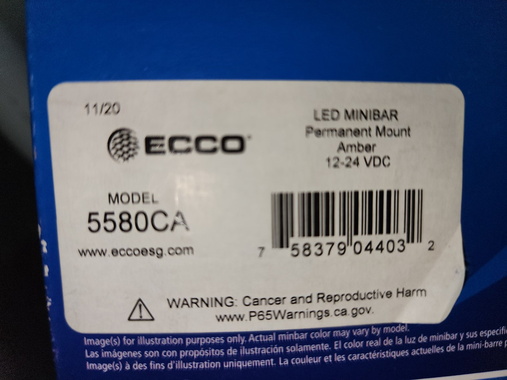 ECCO 5580CA PERMANENT MOUNT LED MINIBAR Amber