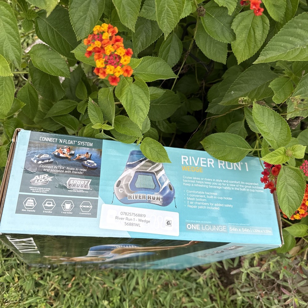Intex River Run 1 Wedge Inflatable Water Float 54” Connect N Float System New