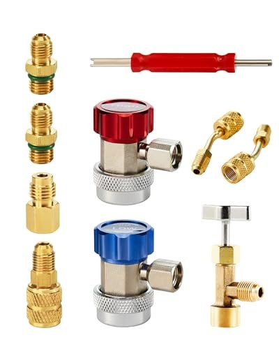 AC Adapter Tool Kit, 8-Piece AC Gauge Hose Conversion Adapters Including
