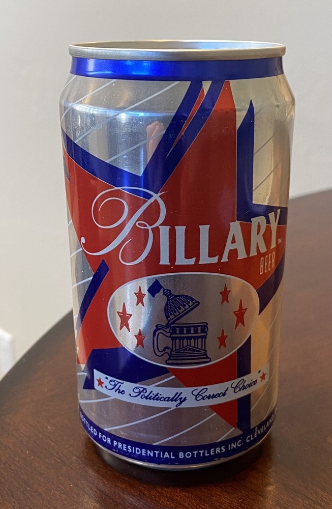 Billary politically correct Empty Beer Can Bottom Opened