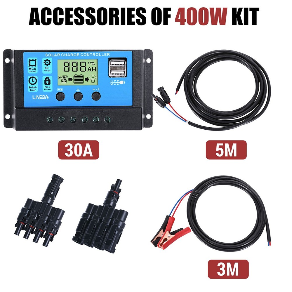 Complete Solar Panel Kit 5000W Power Inverter Set 12V Battery Charger Controller