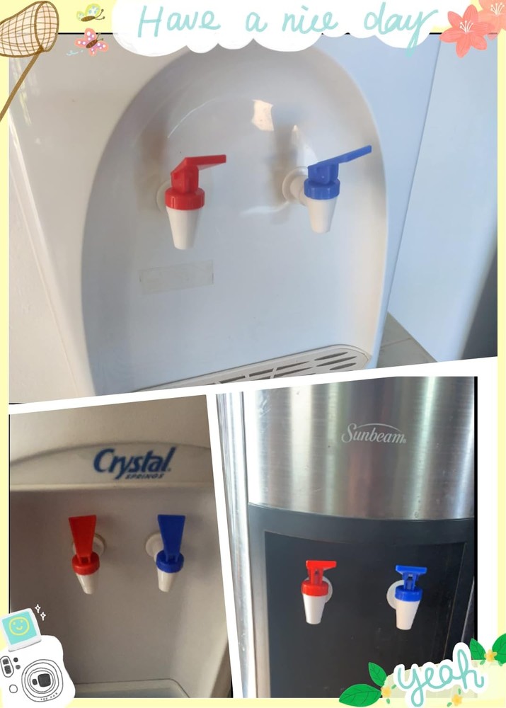 Cooler Faucet - 2 Blue and 2 Red Water Dispenser Tap Set - Internal Thread Pl...