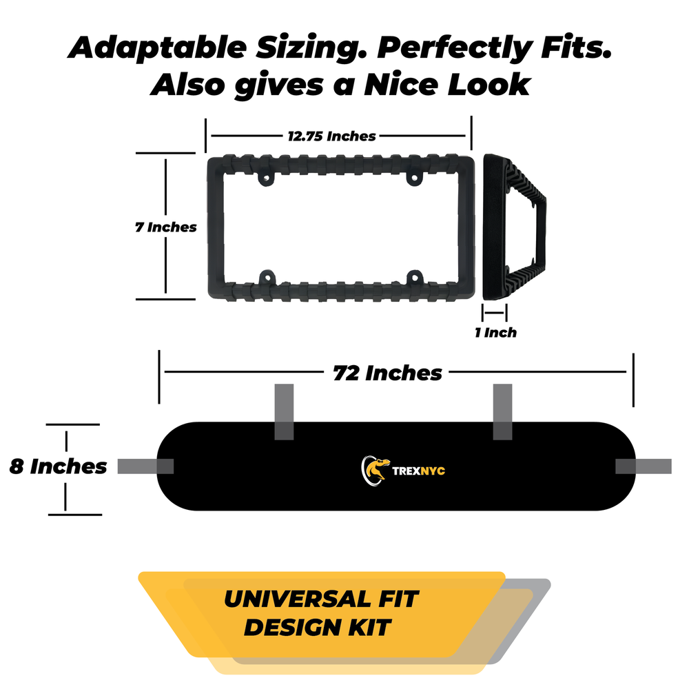 TrexNYC Rear Bumper Guard and Front Bumper Guard, Slim Combo Kit