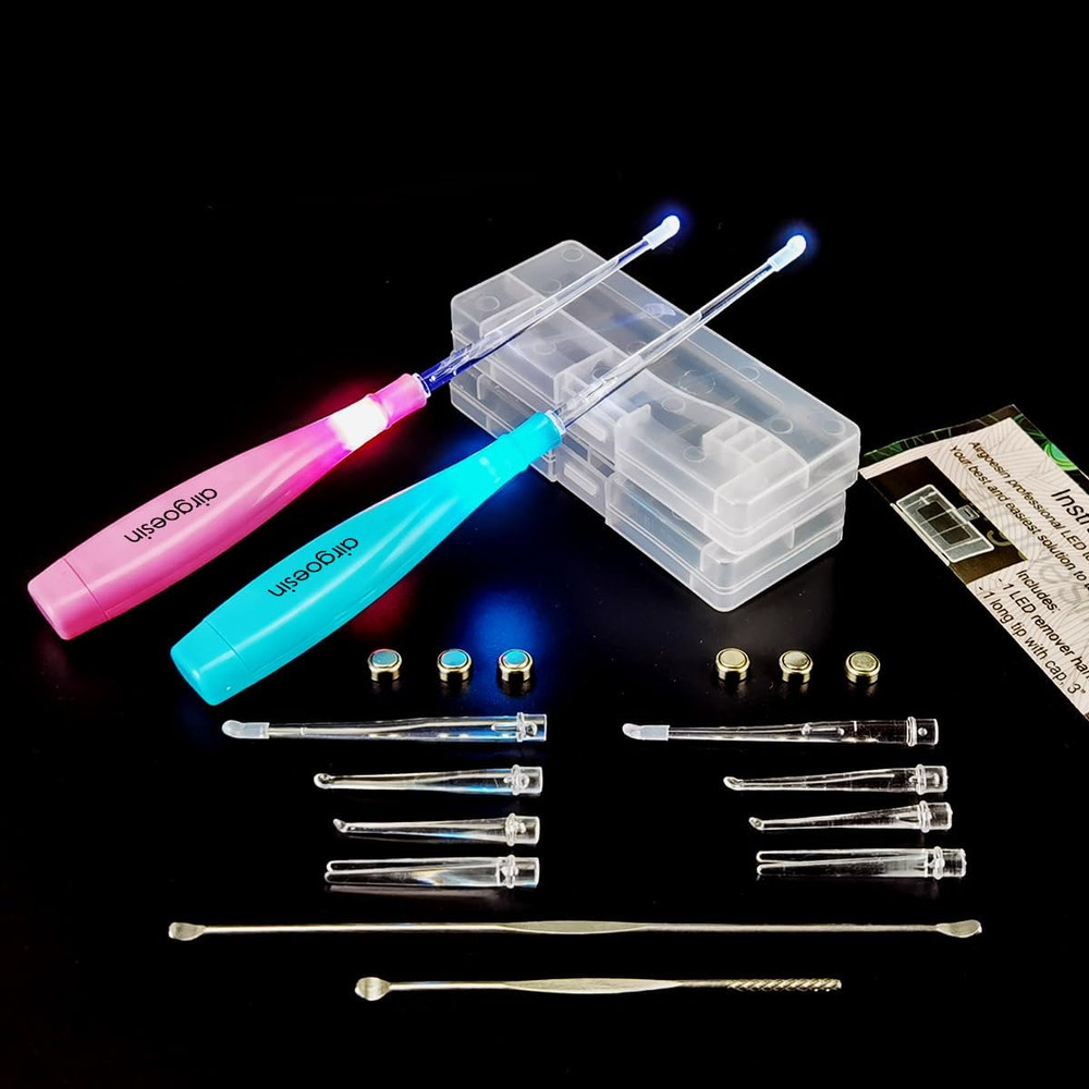 Upgraded 2 Lighted Tonsil Stone Remove Tool Tonsillolith Pick + Irrigation Clean