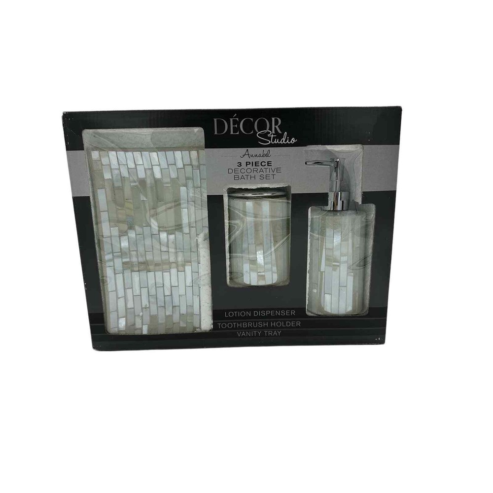 Decor Studio Annabel 3-Pc. Bath Accessory Set with Gift Box Bedding