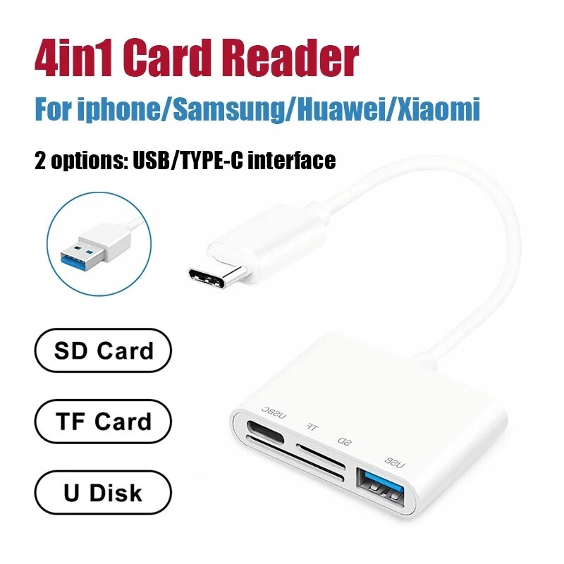 Card Reader Adapter Convenient High Performance Otg Micro-usb/tf Card Reader