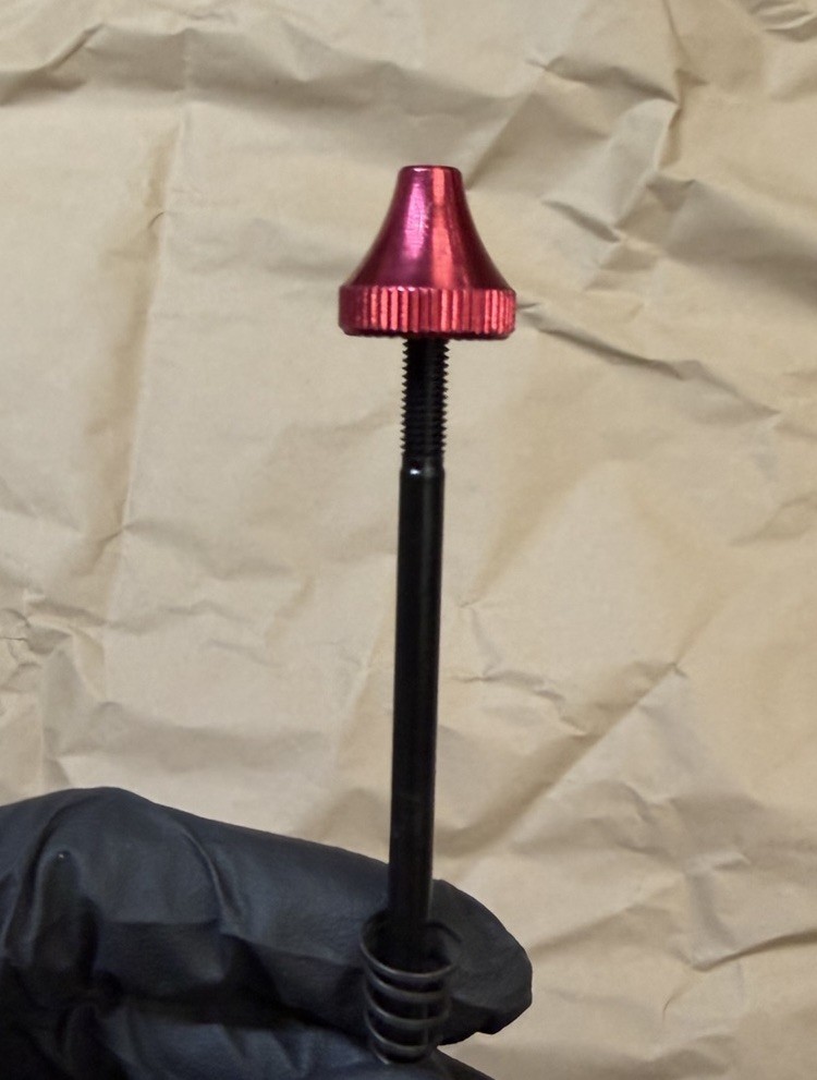 Red Anodized Front Bicycle Quick Release Axle