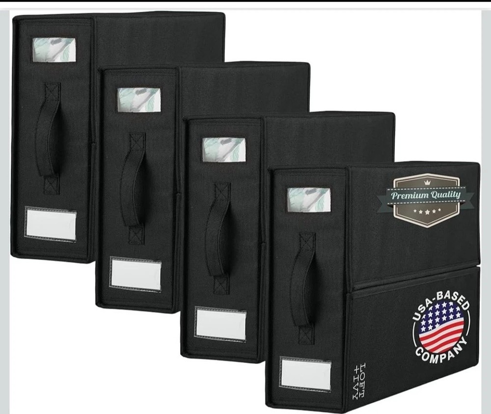 Sheet Organizers & Storage – Pack of 4 – Bed Sheet Holder Boxes, Foldable
