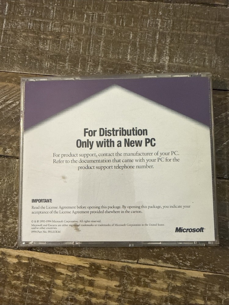 Microsoft Encarta 95 Software PC Cd Rom