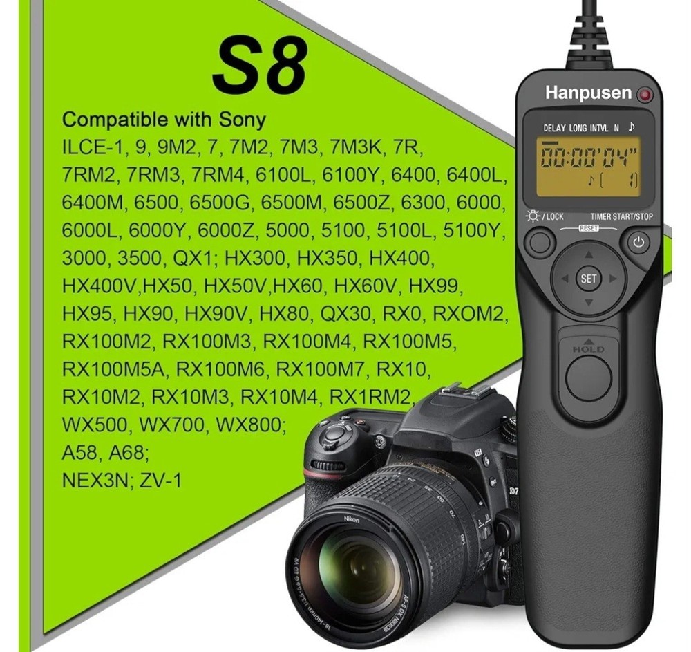 Hanpusen TR-90 Remote Switch With Digital Timer For Camera Shutter Use Open Box