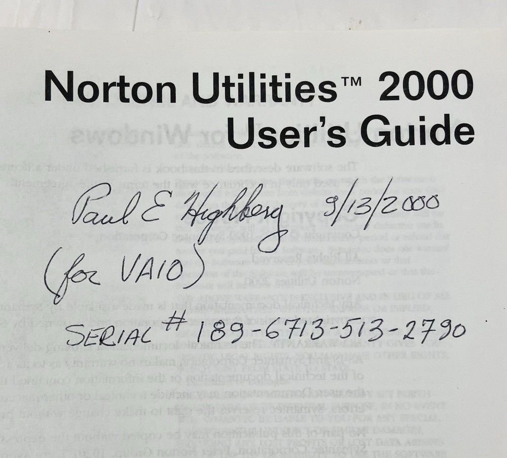 Norton Utilities 2000 v4.5 User’s Guide Symantec Windows 95/98 Reference Manual