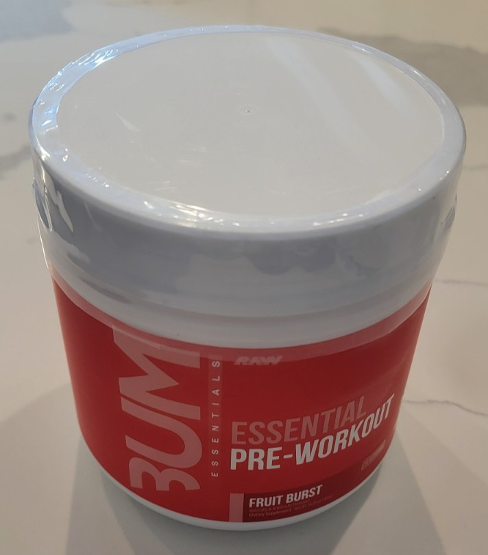 RAW NUTRITION ESSENTIAL PRE WORKOUT POWDER, Fruit Burst, 30 Servings