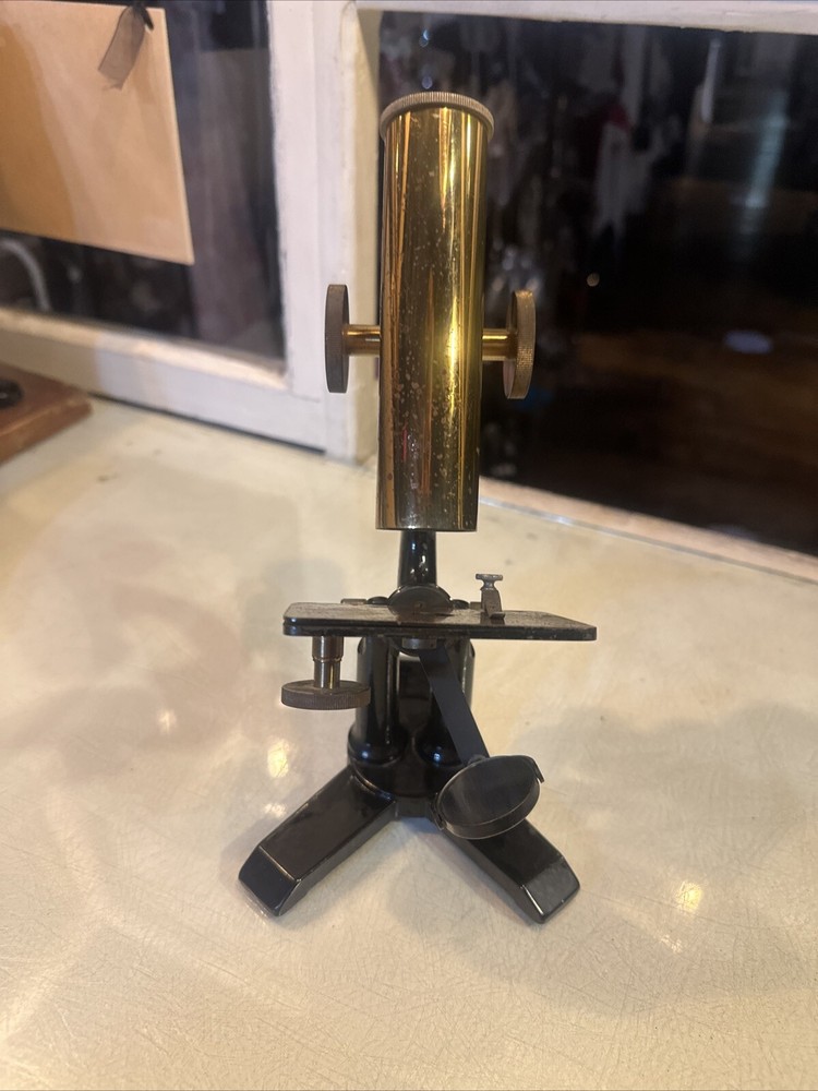 Bausch And Lomb Optical Co Brass Microscope Vintage Antique