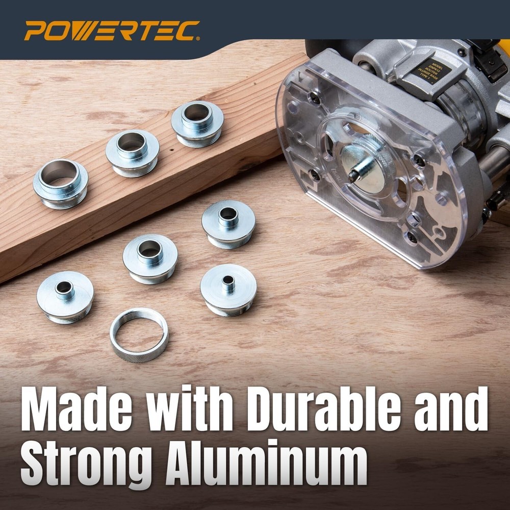 Versatile 10-Piece Router Bushing Guide Set - Perfect for Woodworking Projects