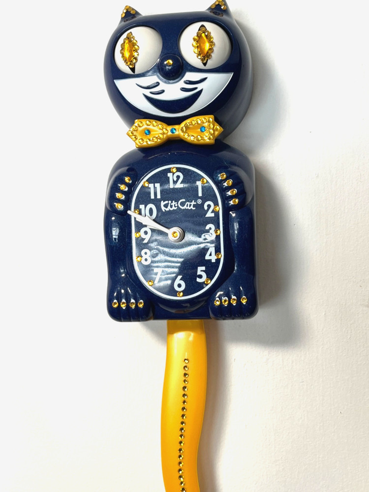 Kit-Cat Klock Clock, Customized Galaxy Blue and Gold