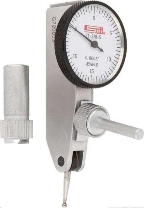 SPI 21-378-5 HORIZONTAL DIAL TEST INDICATOR W/ CALIBRATION CERT: 0"- 0.03" RANGE
