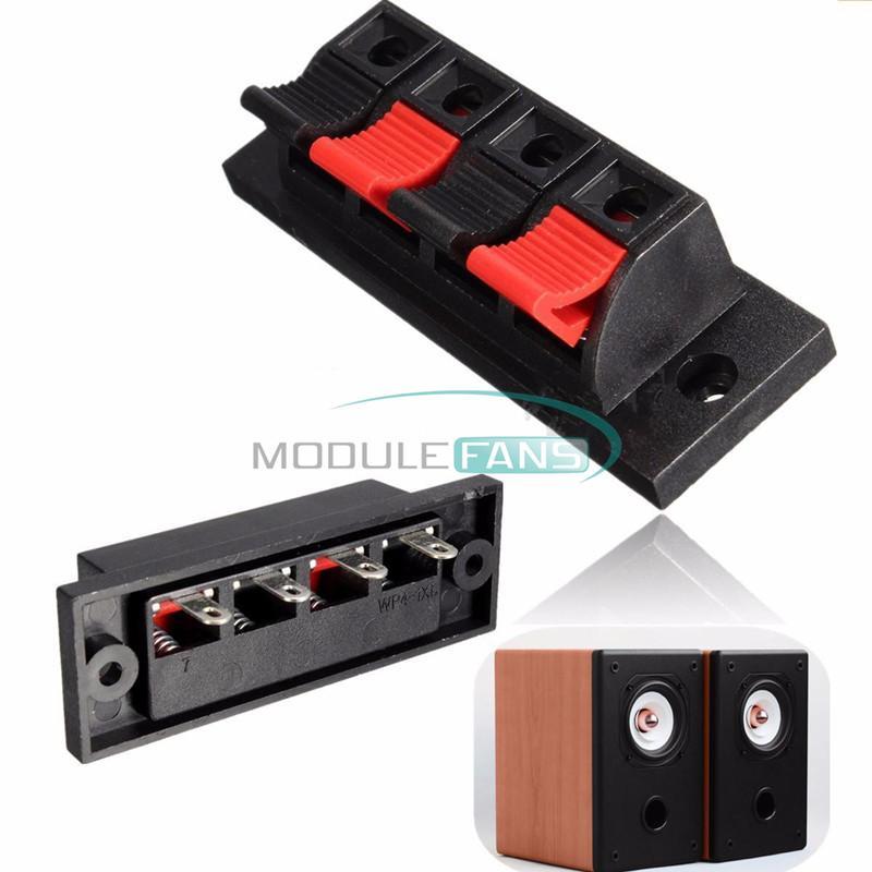 5PCS 4 Way Terminal Speaker Socket Connector Board Push Audio Stereo