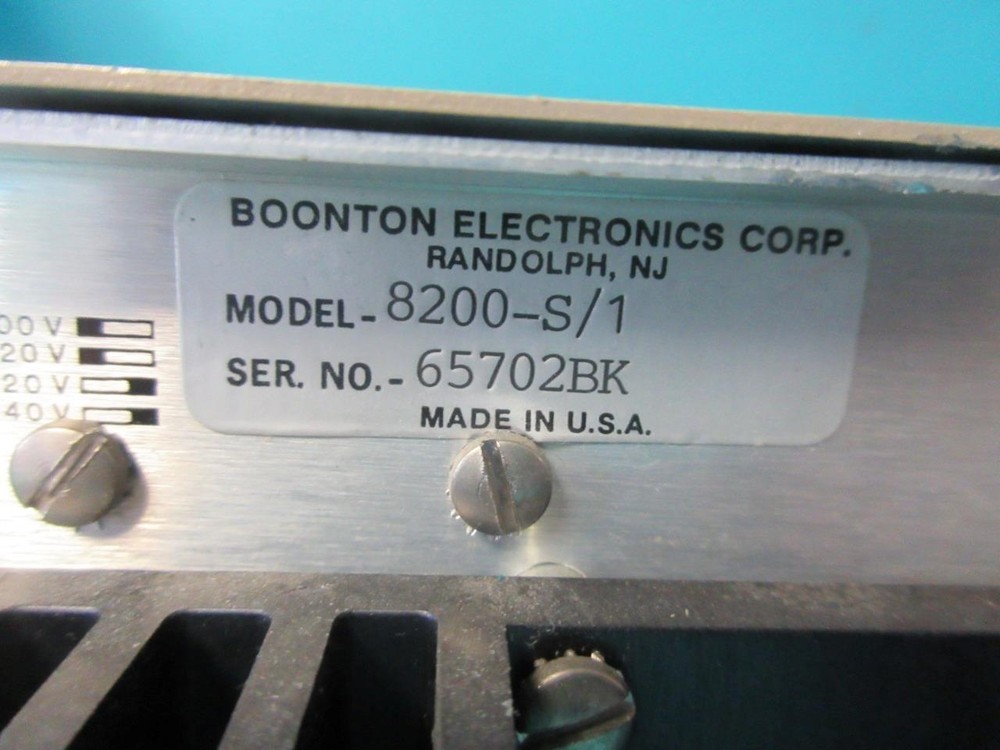 BOONTON ELECTRONICS CORP MODEL 8200-S/1 MODULATION ANALYZER TEST EQUIPMENT WORKS