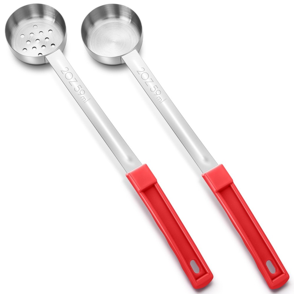 2 Pcs Portion Control Serving Spoons Restaurant Measuring Serving Ladle Utens...