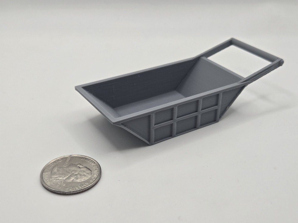 1/64 Scale 12 Cubic Yard Bedding Box in Grey