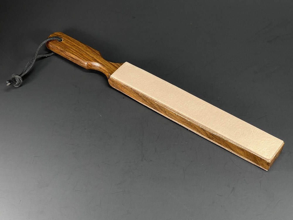 Double Side Leather Strop Paddle for Knife Razor Sharpening W Buff Hon Compound