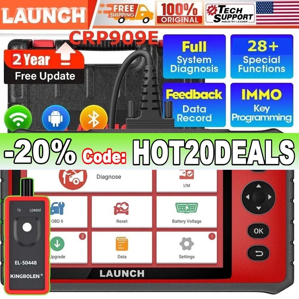 2024 LAUNCH CRP909E PRO Elite Car OBD2 Scanner Diagnostic Tool Key Coding TPMS