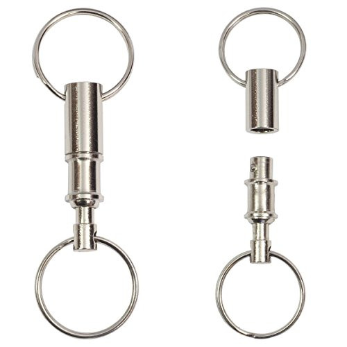5 Pack Quick Release Detachable Pull Apart Key Rings Keychains,Double Spring